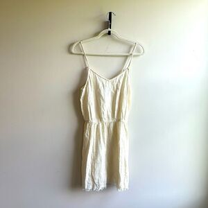 Aerie Ivory 100% Cotton NWT Above the Knee  Sun Dress Textured Fabric Small